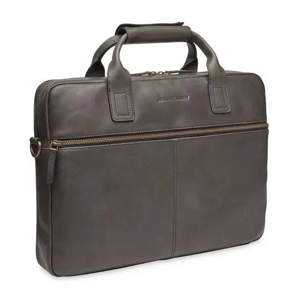 Johnston & Murphy Briefcase Mens Leather Laptop Business Bag Black‎ OS